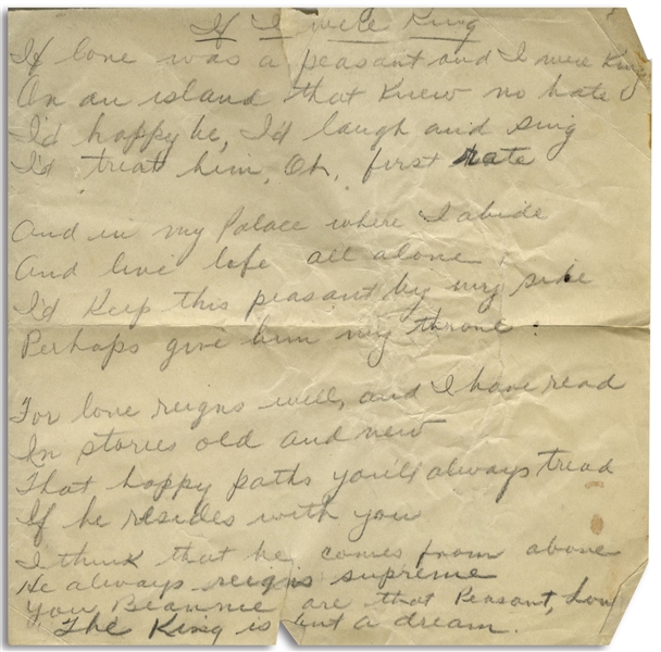 Two Moe Howard Handwritten Poems to His Wife